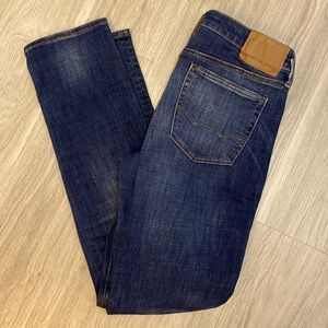 American Eagle Airflex+ Slim Destroyed Dark Wash Jeans 32x34